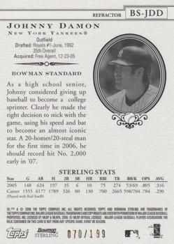 2006 Bowman Sterling - Refractors #BS-JDD Johnny Damon Back