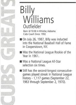 1995 Chicago Cubs Old Style #NNO Billy Williams Back