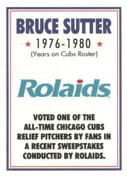 1993 Chicago Cubs Rolaids All-Time Cubs Relief Pitchers #NNO Bruce Sutter Back
