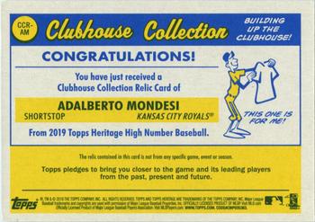 2019 Topps Heritage - Clubhouse Collection Relics High Number #CCR-AM Adalberto Mondesi Back