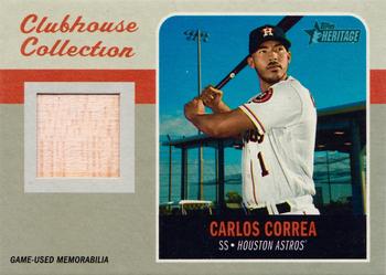 2019 Topps Heritage - Clubhouse Collection Relics High Number #CCR-CC Carlos Correa Front