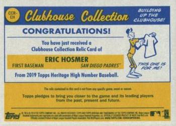 2019 Topps Heritage - Clubhouse Collection Relics High Number #CCR-EH Eric Hosmer Back