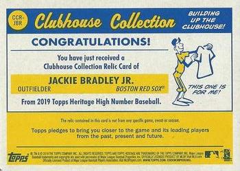 2019 Topps Heritage - Clubhouse Collection Relics High Number #CCR-JBR Jackie Bradley Jr. Back