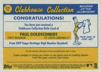 2019 Topps Heritage - Clubhouse Collection Relics High Number #CCR-PG Paul Goldschmidt Back