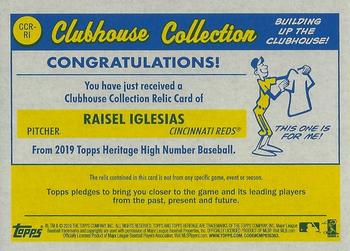 2019 Topps Heritage - Clubhouse Collection Relics High Number #CCR-RI Raisel Iglesias Back