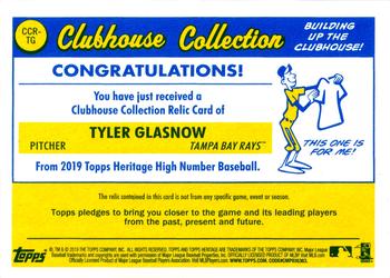2019 Topps Heritage - Clubhouse Collection Relics High Number #CCR-TG Tyler Glasnow Back