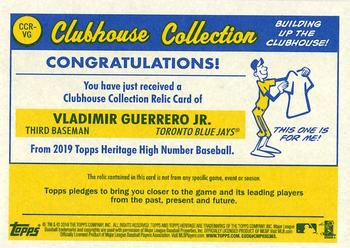 2019 Topps Heritage - Clubhouse Collection Relics High Number #CCR-VG Vladimir Guerrero Jr. Back