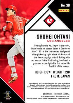 2019 Panini Chronicles - Red #30 Shohei Ohtani Back