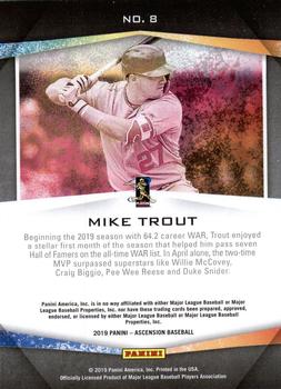 2019 Panini Chronicles - Ascension #8 Mike Trout Back