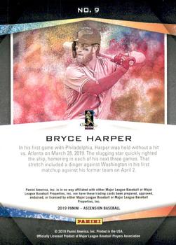 2019 Panini Chronicles - Ascension #9 Bryce Harper Back