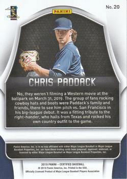 2019 Panini Chronicles - Certified Mirror Gold #20 Chris Paddack Back