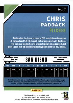 2019 Panini Chronicles - Classics #7 Chris Paddack Back