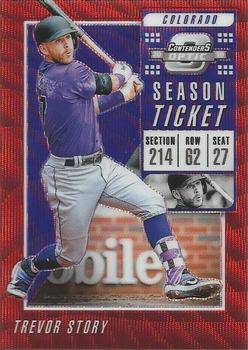 2019 Panini Chronicles - Contenders Optic Season Ticket Ruby Wave #23 Trevor Story Front