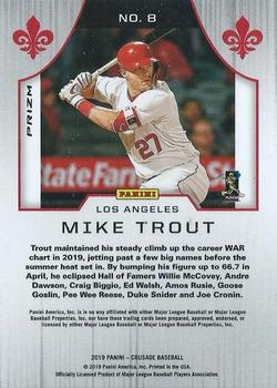 2019 Panini Chronicles - Crusade Holo #8 Mike Trout Back