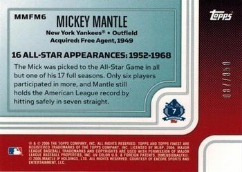 2006 Finest - Mantle Moments #MMFM6 Mickey Mantle Back