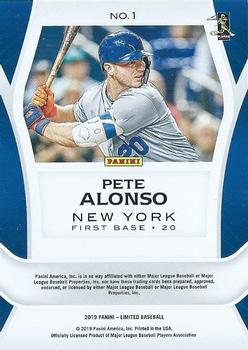 2019 Panini Chronicles - Limited Gold #1 Pete Alonso Back
