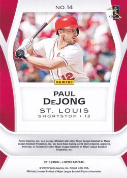 2019 Panini Chronicles - Limited Red #14 Paul DeJong Back