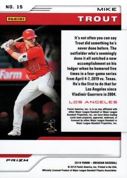 2019 Panini Chronicles - Obsidian #15 Mike Trout Back