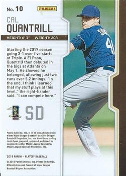 2019 Panini Chronicles - Playoff #10 Cal Quantrill Back