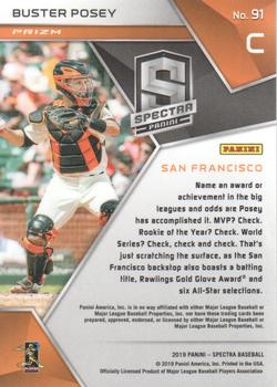 2019 Panini Chronicles - Spectra #91 Buster Posey Back