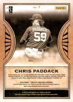 2019 Panini Chronicles - Timeless Treasures #7 Chris Paddack Back