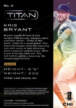 2019 Panini Chronicles - Titan #11 Kris Bryant Back