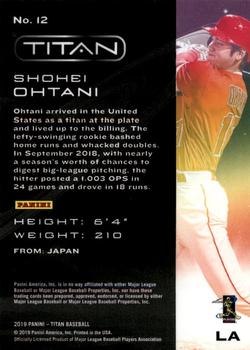 2019 Panini Chronicles - Titan #12 Shohei Ohtani Back