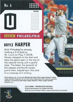 2019 Panini Chronicles - Unparalleled Astral #6 Bryce Harper Back