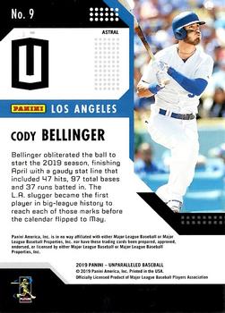 2019 Panini Chronicles - Unparalleled Astral #9 Cody Bellinger Back