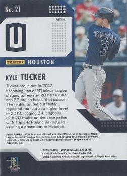 2019 Panini Chronicles - Unparalleled Astral #21 Kyle Tucker Back