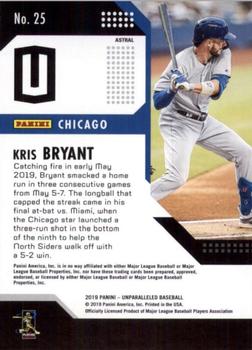 2019 Panini Chronicles - Unparalleled Astral #25 Kris Bryant Back