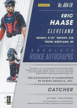 2019 Panini Chronicles - Absolute Rookie Autographs #ARA-EH Eric Haase Back