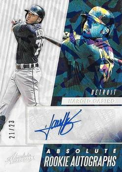 2019 Panini Chronicles - Absolute Rookie Autographs Holo Silver #ARA-HC Harold Castro Front