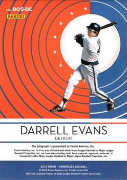 2019 Panini Chronicles - America's Pastime Boys of Summer Autographs Holo Silver #BOS-DE Darrell Evans Back