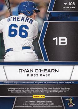 2019 Panini Chronicles - Spectra Rookie Jersey Autographs Neon Pink #108 Ryan O'Hearn Back