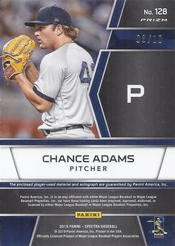 2019 Panini Chronicles - Spectra Rookie Jersey Autographs Gold #128 Chance Adams Back