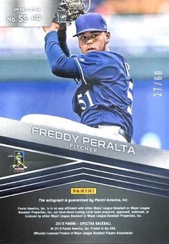 2019 Panini Chronicles - Spectra Signatures Neon Blue #SS-FP Freddy Peralta Back