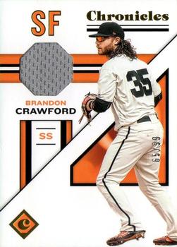 2019 Panini Chronicles - Chronicles Swatches Gold #CS-BC Brandon Crawford Front