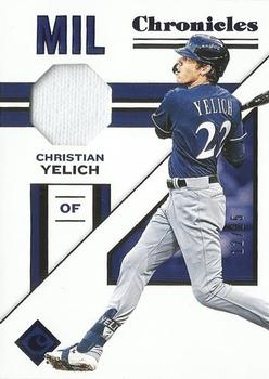 2019 Panini Chronicles - Chronicles Swatches Blue #CS-CY Christian Yelich Front