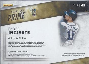 2019 Panini Chronicles - Prime Swatches Gold #PS-EI Ender Inciarte Back