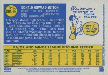 2019 Topps Heritage - Real One High Number Autographs #ROA-DS Don Sutton Back