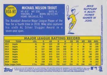 2019 Topps Heritage - Real One High Number Autographs #ROA-MT Mike Trout Back