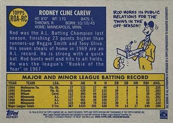 2019 Topps Heritage - Real One High Number Autographs #ROA-RC Rod Carew Back