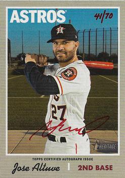 2019 Topps Heritage - Real One High Number Autographs Red Ink #ROA-JA Jose Altuve Front