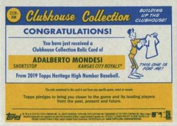 2019 Topps Heritage - Clubhouse Collection Relics High Number Gold #CCR-AM Adalberto Mondesi Back