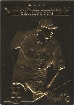 2000 Danbury Mint Mets NL Champs 22kt Gold #17 Turk Wendell Front
