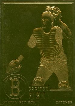2008 Danbury Mint 22kt Gold Baseball Cards #555 Carlton Fisk Front