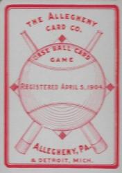 1904 Allegheny Card Company #NNO Jim Hackett Back