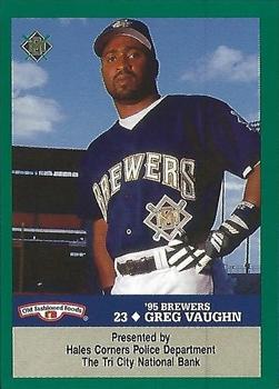 1995 Milwaukee Brewers Police - Hales Corners Police Department, Tri City National Bank #NNO Greg Vaughn Front