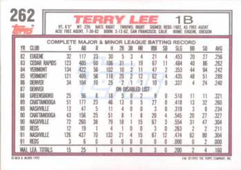 1992 Topps #262 Terry Lee Back